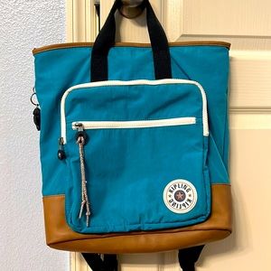Kipling Sia Tan Turq Tote Backpack